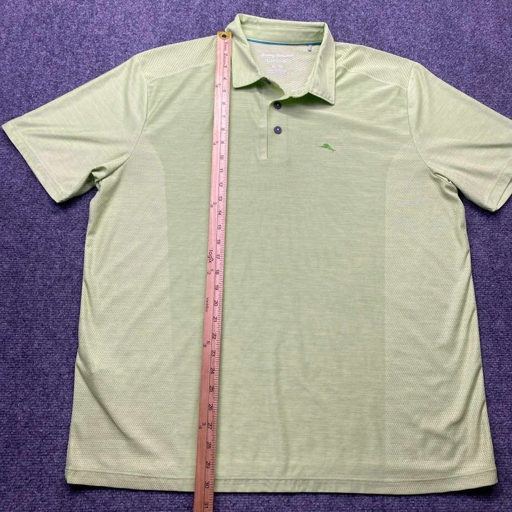 Tommy Bahama IslandZone Mens XL Lime Green Performance Golf Polo Shirt - Picture 2 of 7
